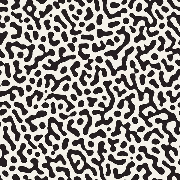 Vektor nahtloses Grunge-Muster. schwarze und weiße organische Formen. Abstrakte Hintergrundillustration — Stockvektor