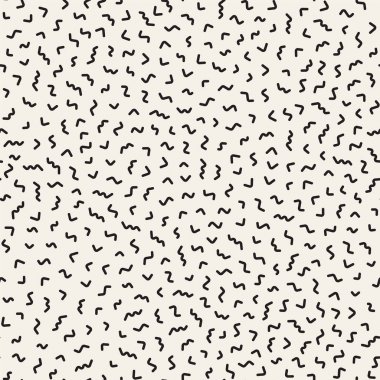 Geometrik çizgi şekilleri dağınık. Arka plan tasarım. Vektör sorunsuz siyah-beyaz desen.