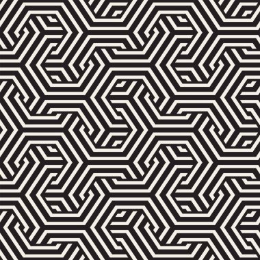 Vektör satırları desen titreşim sorunsuz. Altıgen kafes ile geometrik arka plan yinelenen.