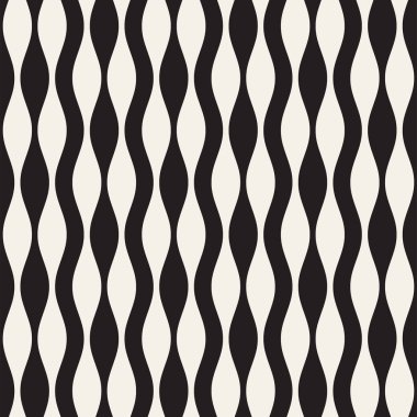 Dalgalı çizgiler vektör seamless modeli. Retro dalgalı doku. Geometrik çizgiler tek renkli tasarım.