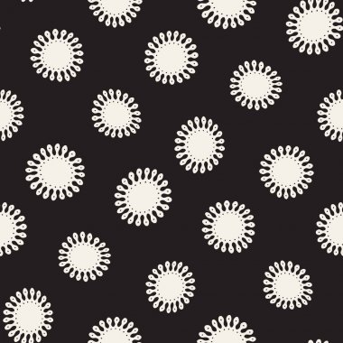 Vektör seamless modeli. Arka plan çiçek fırça darbeleriyle. Tek renkli elle çizilmiş doku