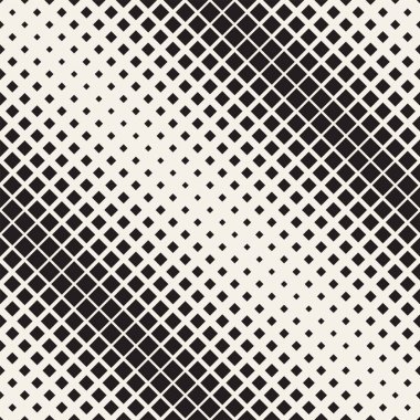 Vektör seamless modeli. Geometrik fayans yinelenen. Tek renkli yarı ton kılavuz. Basit şekiller kafes