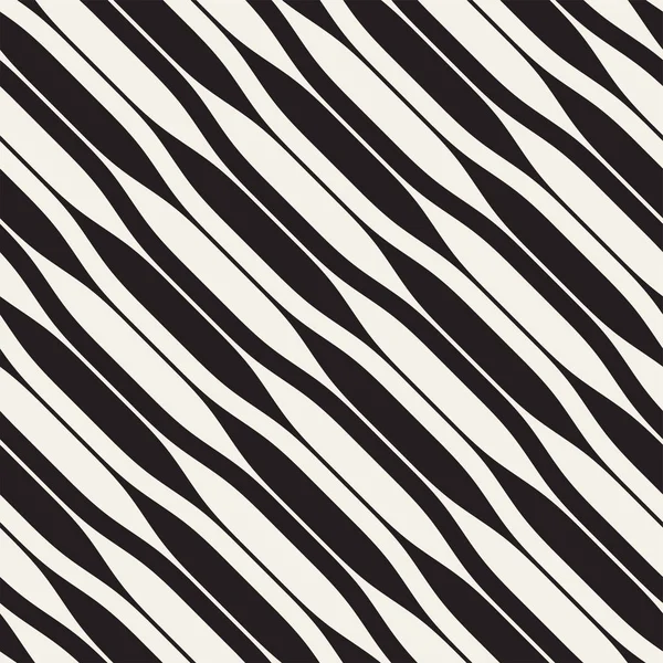 Hullámos csík vektor varrat nélküli mintát. Retro hullámos textúra. Geometriai vonalak fekete-fehér designnal. — Stock Vector