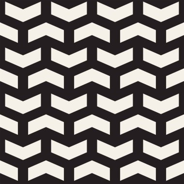 Sorunsuz vektör desen. Soyut geometrik kafes arka plan. Ritmik zikzak yapısı. Chevron çizgilerle tek renkli doku.