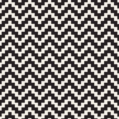 Geometrik tekrarlanabilir kılavuz doku. Vektör Dikişsiz örgü desen. Tek renkli zikzak çizgiler arka plan