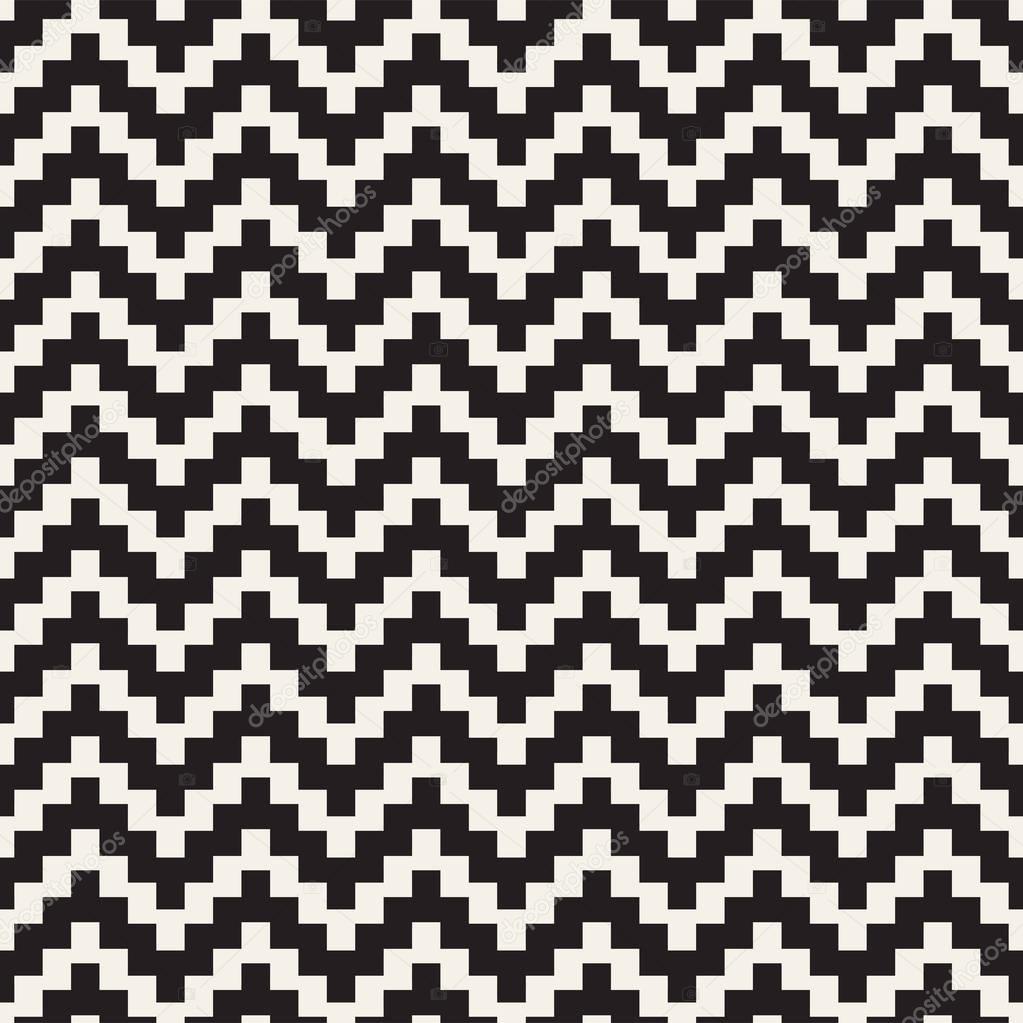 Repeatable geometric grid texture. Vector seamless mesh pattern. Monochrome zigzag lines abstract background