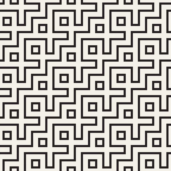 Maze Tangled Lines Contemporary Graphic. Abstract Geometric Background Design. Vector Seamless Pattern. — Stock Vector