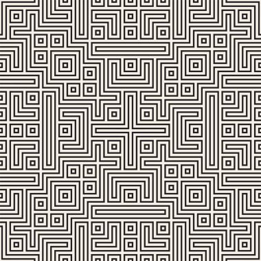 Simetrik çizgileri kafes ile geometrik etnik köken. Vektör soyut Seamless Modeli.