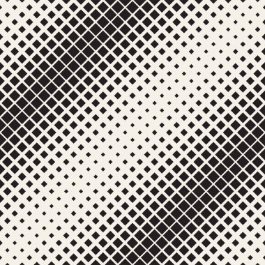 Vektör seamless modeli. Geometrik fayans yinelenen. Tek renkli yarı ton kılavuz. Basit şekiller kafes