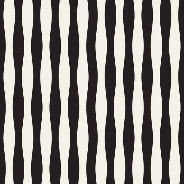 물결 모양의 줄무늬 패턴 원활한 벡터. 레트로 물결 모양 텍스처입니다. 형상 선 흑백 디자인. — 스톡 벡터