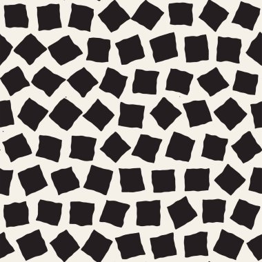 Vektör Seamless modeli. Arka plan ile dağınık geometrik şekiller. Tek renkli elle çizilmiş doku