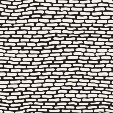 Arka arka plan ile yuvarlak fırça darbeleri. Tek renkli elle çizilmiş doku, dalgalı çizgilerle. Doodle vektör Seamless Modeli.