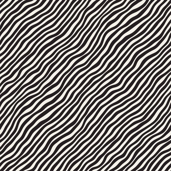 Dalgalı dalgalanma elle çizilmiş çizgiler. Geometrik arka plan tasarlamak. Vektör sorunsuz siyah-beyaz desen.