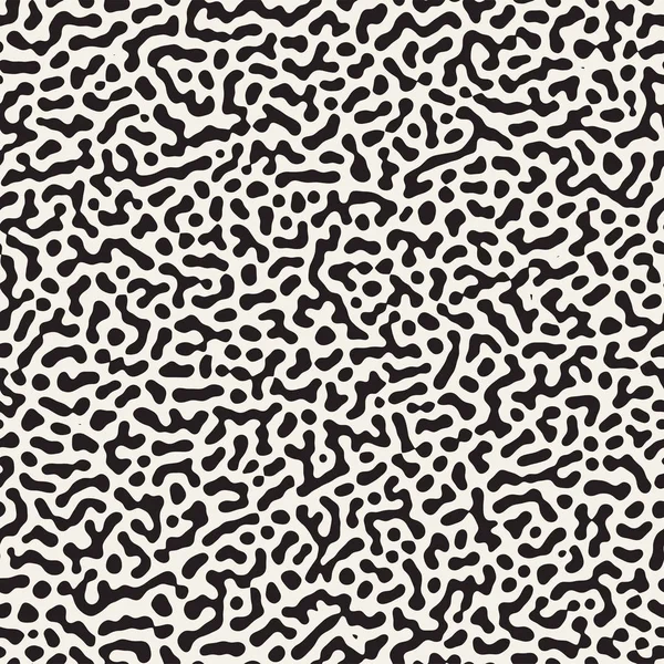 Vektor Nahtloses Grunge Muster Schwarze Und Weiße Organische Formen Chaotische — Stockvektor