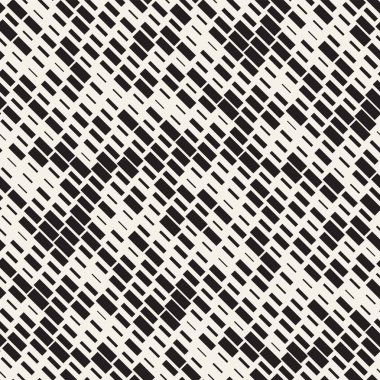 Vektör sorunsuz siyah ve beyaz düzensiz çizgi dikdörtgen ızgara desen. Trendy tek renkli doku. Geometrik arka plan tasarlamak