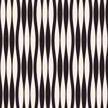 Dalgalı çizgiler vektör seamless modeli. Retro soyut dalgalı doku. Geometrik çizgiler tek renkli tasarım.