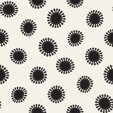 Vektör Dikişsiz serbest desen. Arka plan çiçek fırça darbeleriyle. Tek renkli elle çizilmiş doku