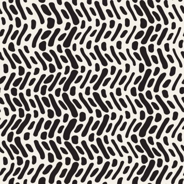 Arka arka plan ile yuvarlak fırça darbeleri. Tek renkli elle çizilmiş doku, dalgalı çizgilerle. Doodle vektör Seamless Modeli.