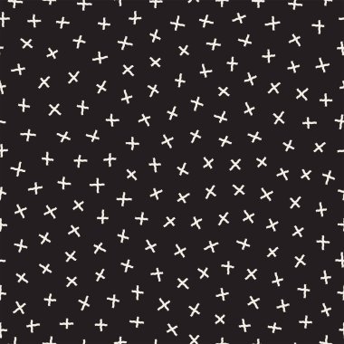 Geometrik çizgi şekilleri dağınık. Modern arka plan tasarımı. Vektör sorunsuz siyah-beyaz desen.