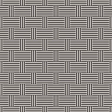 Çizgili kafes ile soyut geometrik desen. Sorunsuz vektör arka plan. Tek renkli şık doku.