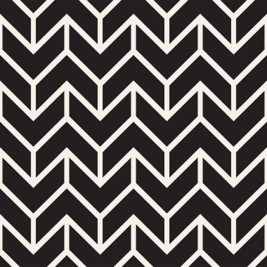 Sorunsuz vektör desen. Soyut geometrik kafes arka plan. Ritmik zikzak yapısı. Tek renkli şık doku chevron çizgilerle