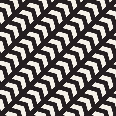 Sorunsuz vektör desen. Soyut geometrik kafes arka plan. Ritmik zikzak yapısı. Tek renkli şık doku chevron çizgilerle