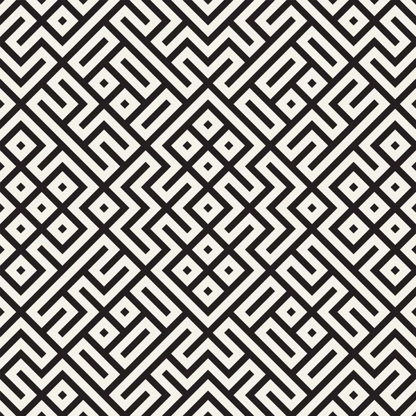 Geometrischer Ethnischer Hintergrund Mit Symmetrischen Linien Gitter Stilvolle Monochrome Textur — Stockvektor