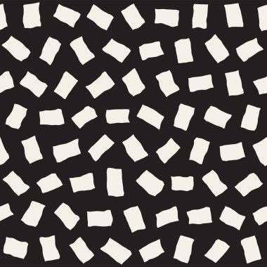 Vektör Seamless modeli. Arka plan ile dağınık geometrik şekiller. Tek renkli elle çizilmiş doku