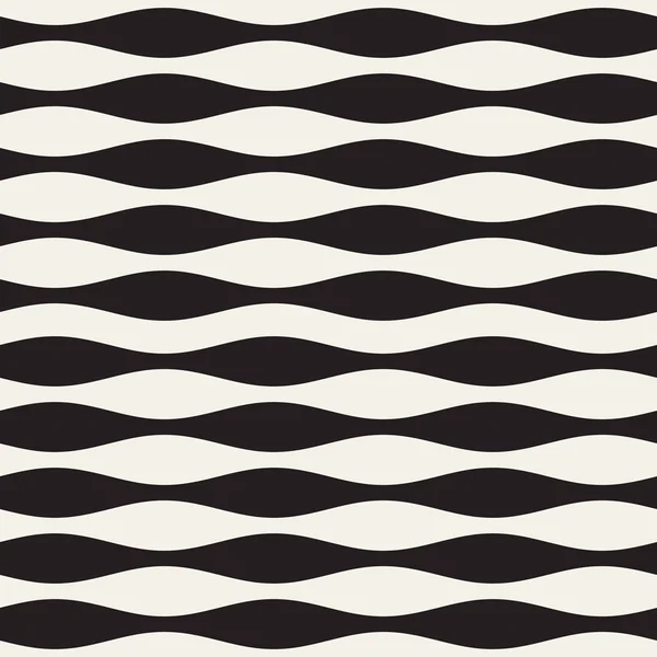 Wavy Stripes Vector Seamless Pattern Retro Abstract Wavy Texture Geometric — Stock Vector