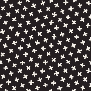 Vektör Seamless modeli. Arka plan ile dağınık geometrik şekiller. Tek renkli elle çizilmiş doku