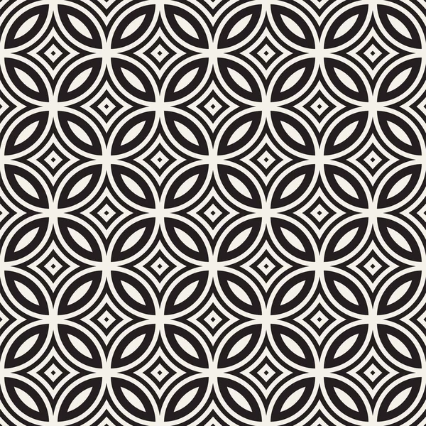 Modèle Lignes Arrondies Géométriques Noires Blanches Sans Vecteur Résumé Conception — Image vectorielle