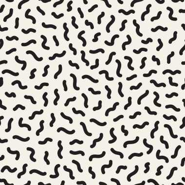 Retro geometrik çizgi kesintisiz desenleri şekillendiriyor. Hipster 80-90'lı yılların tasarım moda. Soyut karmakarışık dokular. Siyah ve beyaz şekiller dağınık