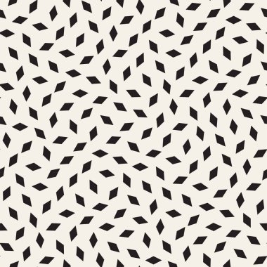 Modaya uygun doku dağınık geometrik şekiller ile. Memphis tasarım tarafından ilham verdi. Tek renkli arka plan. Vektör Seamless Modeli.