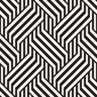 Vektör Seamless modeli. Modern şık titreşim satırları doku. Geometrik çizgili süsleme. Tek renkli doğrusal örgüler