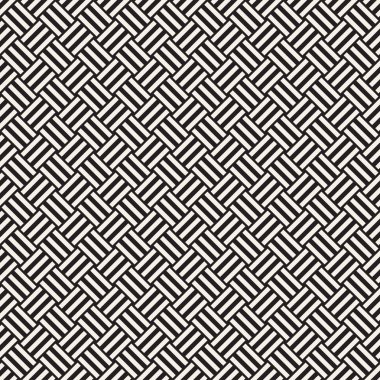 Çizgili kafes ile soyut geometrik desen. Sorunsuz vektör arka plan. Tek renkli şık doku.