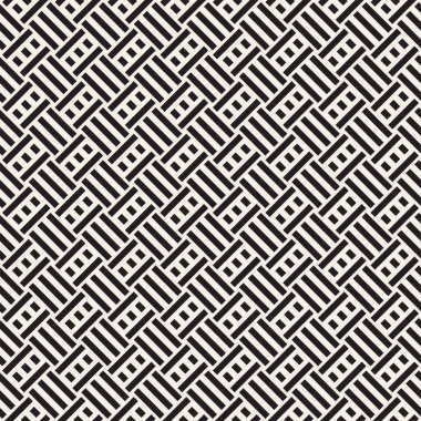 Çizgili kafes ile soyut geometrik desen. Sorunsuz vektör arka plan. Tek renkli şık doku.