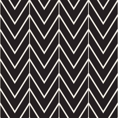 Sorunsuz vektör desen. Soyut geometrik kafes arka plan. Ritmik zikzak yapısı. Tek renkli şık doku chevron çizgilerle