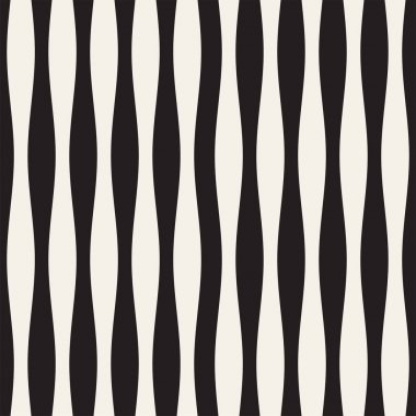 Dalgalı çizgiler vektör seamless modeli. Retro soyut dalgalı doku. Geometrik çizgiler tek renkli tasarım.