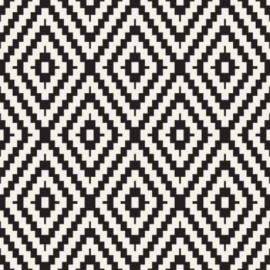 Sorunsuz oyma desen. Stilize kafes tekrarladı. Simetrik geometrik soyut duvar kağıdı. Kafes etnik motif. Vektör çizim