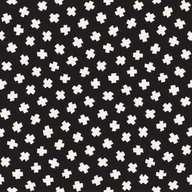 Vektör Seamless modeli. Arka plan ile dağınık geometrik şekiller. Tek renkli elle çizilmiş doku