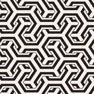 Vektör satırları desen titreşim sorunsuz. Modern şık doku. Altıgen kafes ile geometrik arka plan yinelenen.
