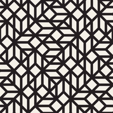 Vektör seamless modeli. Yinelenen doku kafes. Doğrusal kılavuz kaotik şekillerle birlikte. Şık geometrik kafes modern tasarım