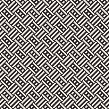 Çizgili kafes ile soyut geometrik desen. Sorunsuz vektör arka plan. Tek renkli şık doku.