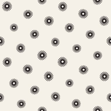 Vektör sorunsuz sunburst şekiller serbest desen. Arka plan yuvarlak fırça darbeleriyle. Tek renkli elle çizilmiş doku