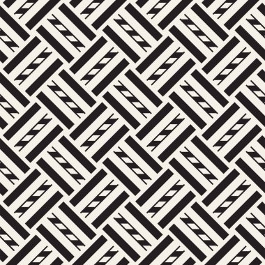 Vektör Seamless modeli. Modern şık titreşim satırları doku. Geometrik çizgili süsleme. Tek renkli doğrusal örgüler