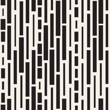 Vektör sorunsuz siyah ve beyaz düzensiz çizgi dikdörtgen ızgara desen. Trendy tek renkli doku. Geometrik arka plan tasarlamak