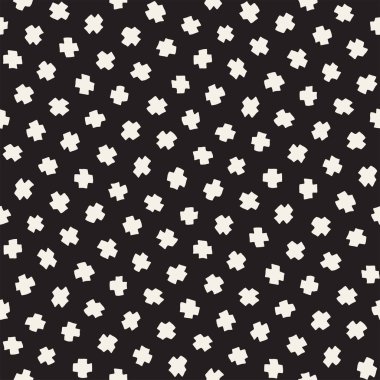 Vektör Seamless modeli. Arka plan ile dağınık geometrik şekiller. Tek renkli elle çizilmiş doku