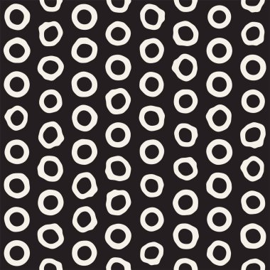 Şık Doodle dağınık şekiller. Sanatsal elle çizilmiş doku. Vektör sorunsuz siyah ve beyaz serbest desen