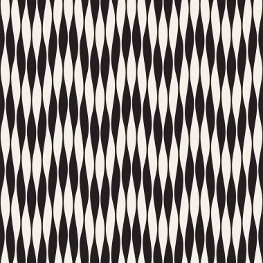 Dalgalı çizgiler vektör seamless modeli. Retro dalgalı oyma doku. Geometrik zikzak çizgiler tek renkli tasarım