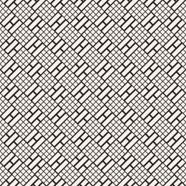 Vektör seamless siyah beyaz moda modeli. Modern şık Yinelenen doku. Geometrik kafes yinelenen